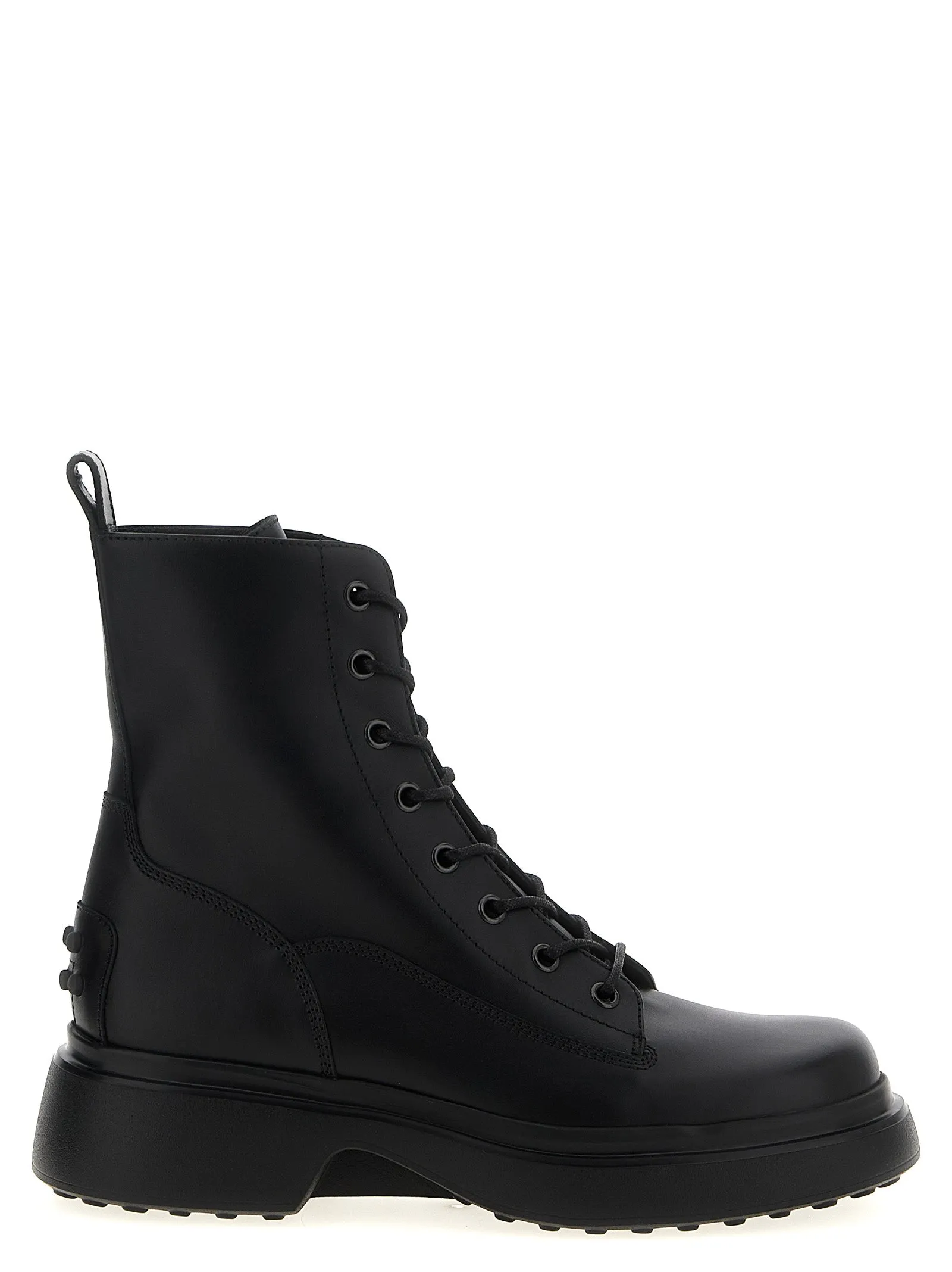 Leather Combat Boots Stivali E Stivaletti Nero