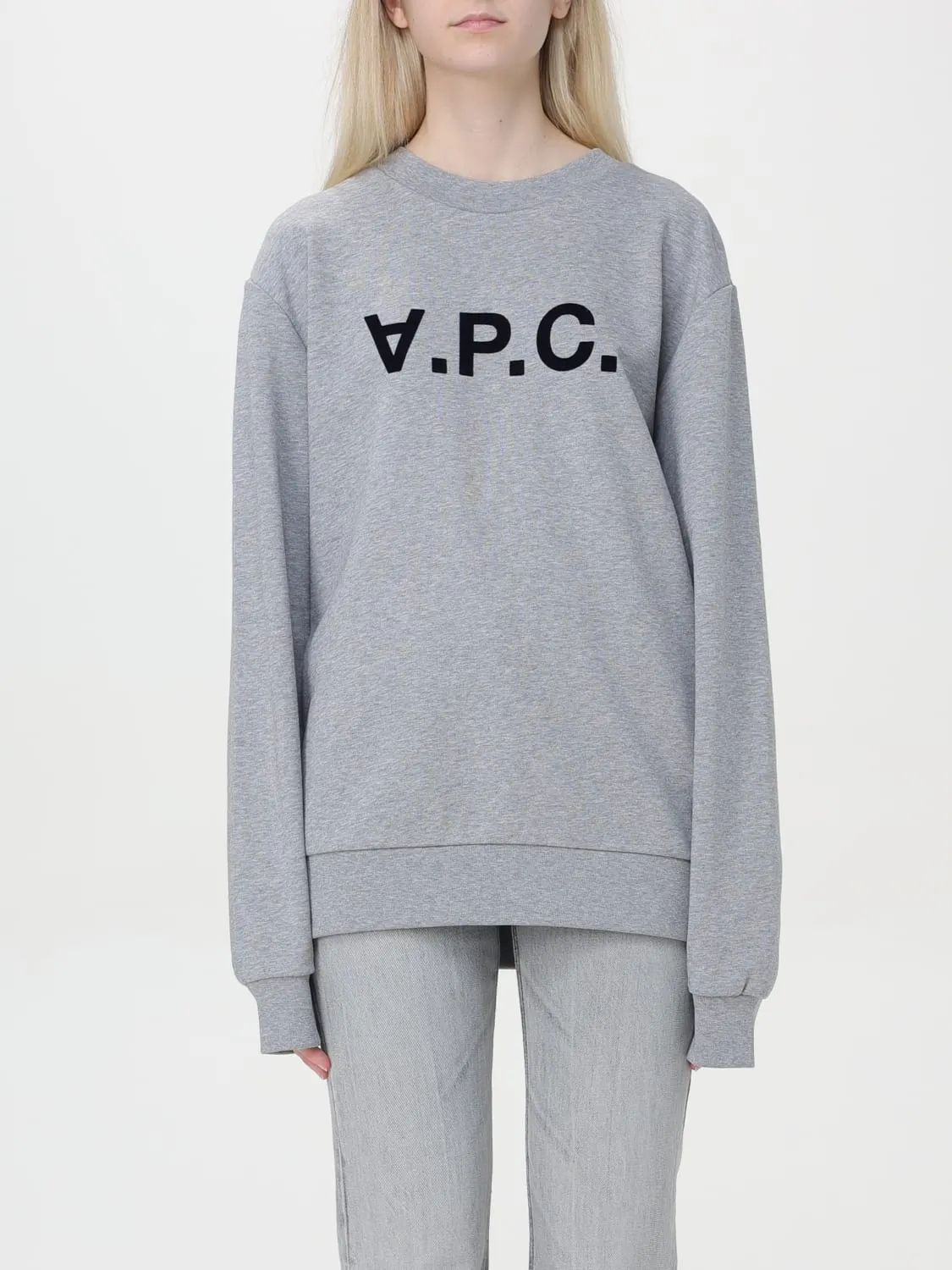 Felpa di cotone con logo A.P.C.
