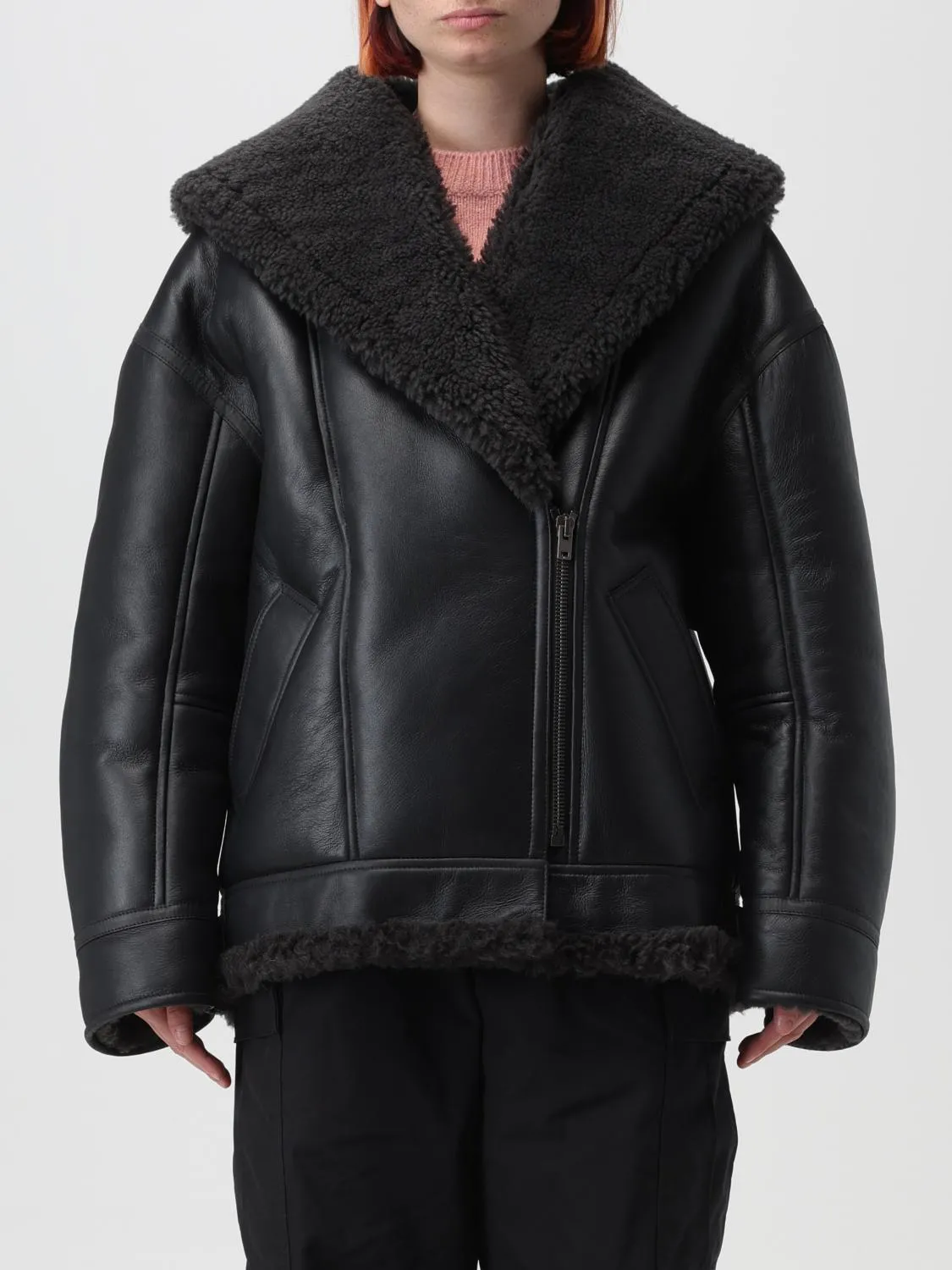 Giacca Acne Studios in pelle e shearling