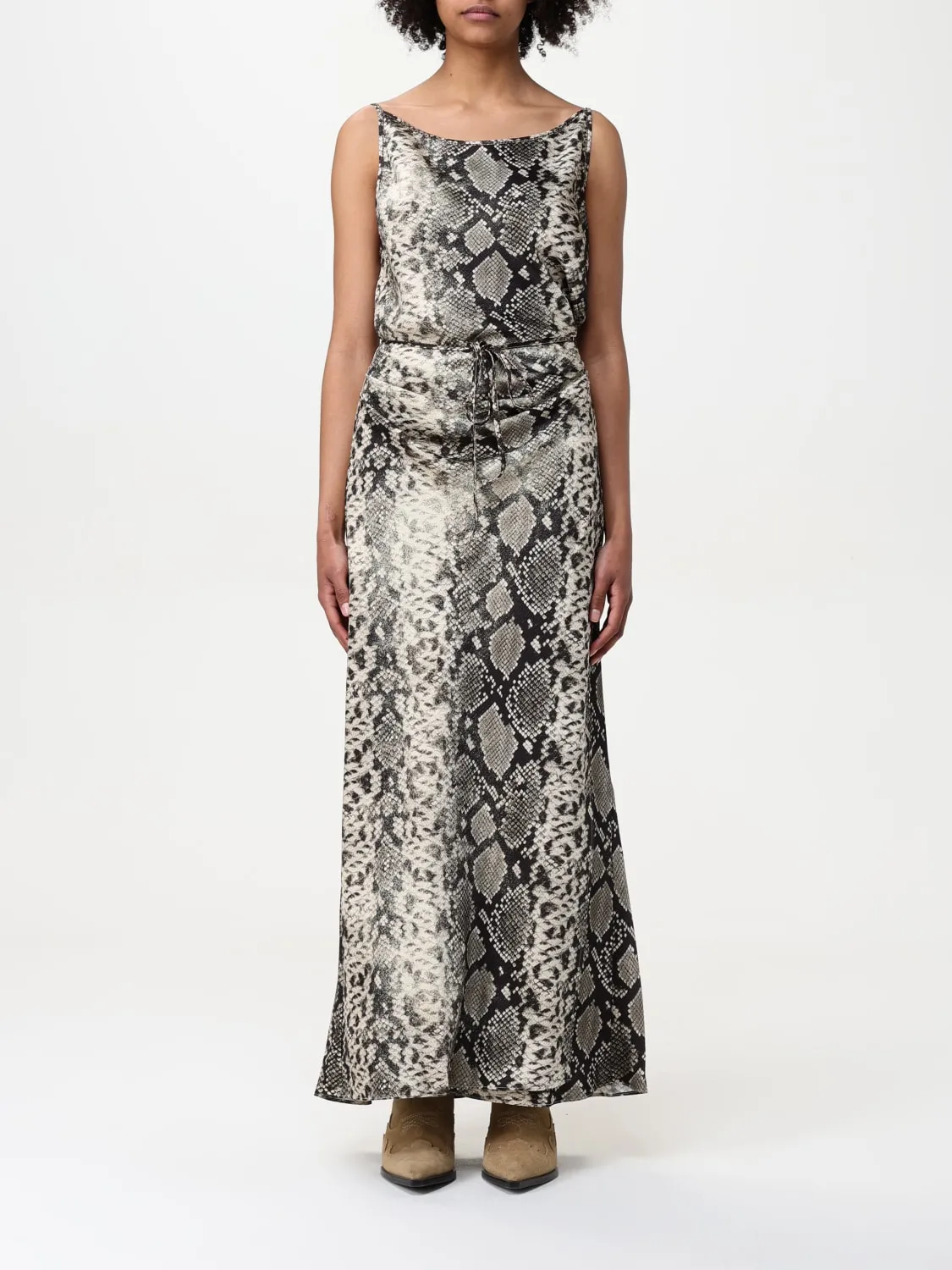 Abito Acne Studios in crêpe con stampa pitone