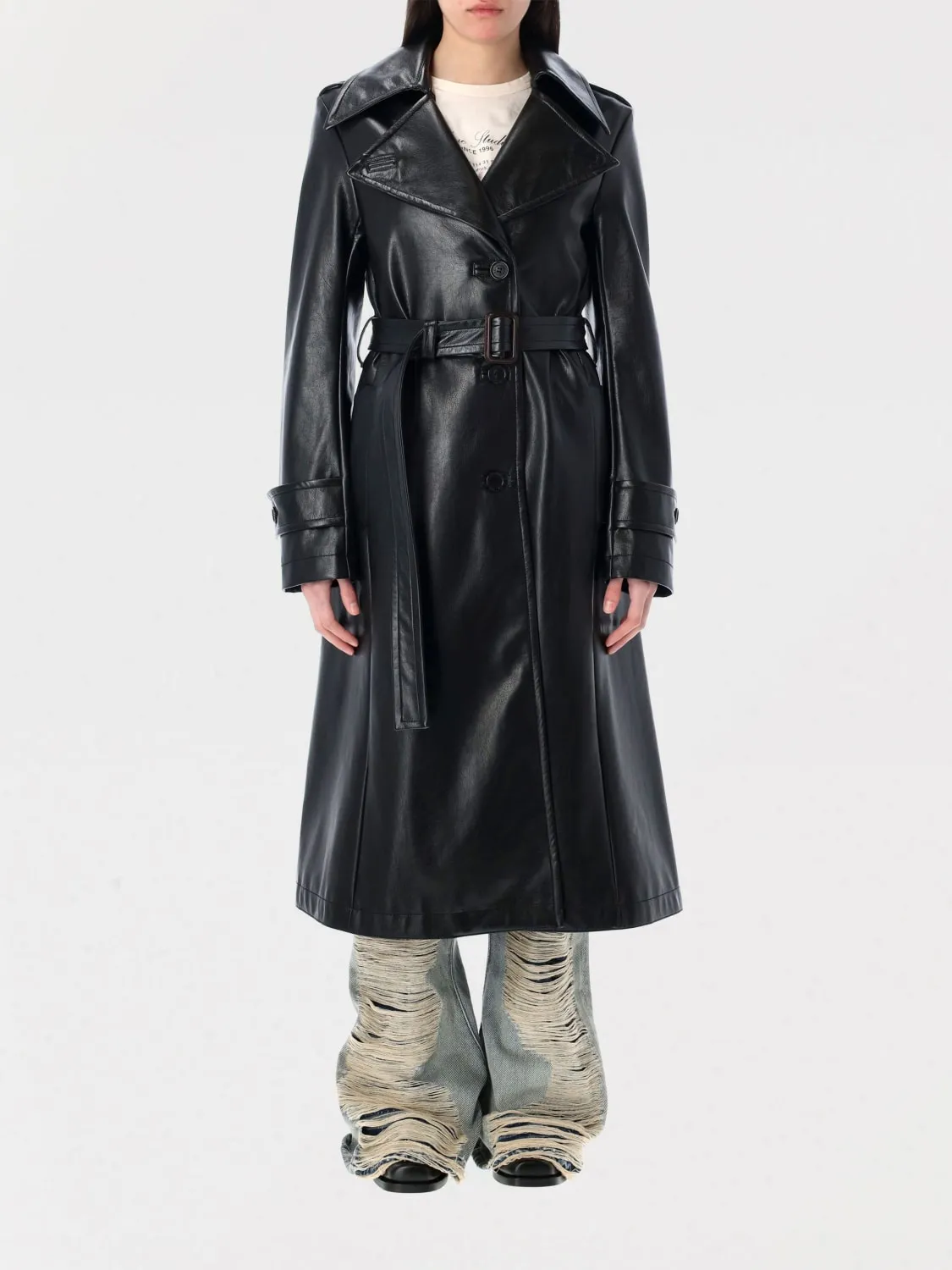 Cappotto lungo in pelle sintetica Acne Studios