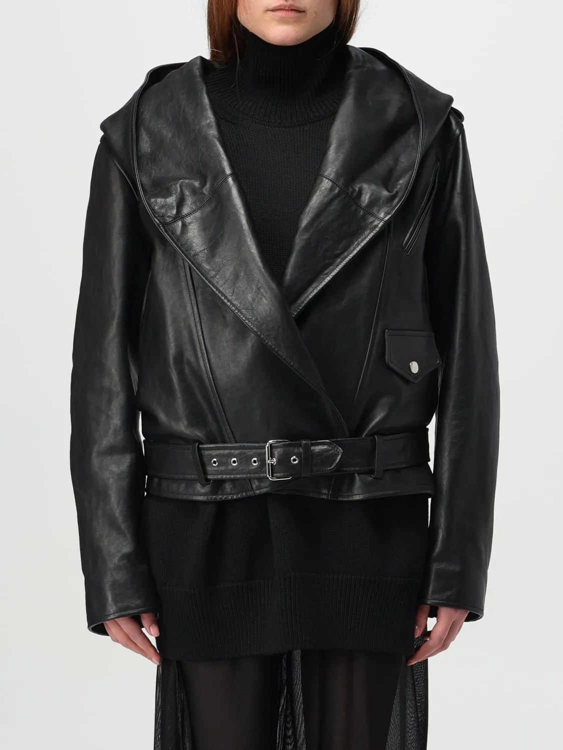 Chiodo in pelle AlaÏa