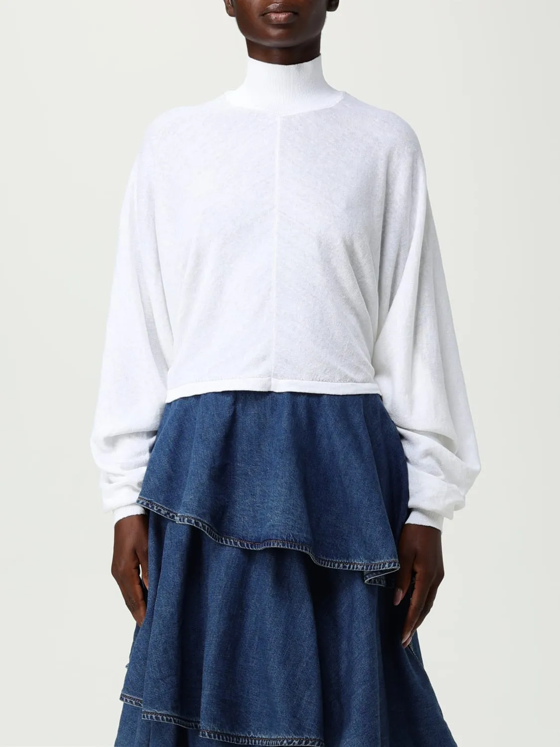 Pullover AlaÏa in maglia di lino con spacco