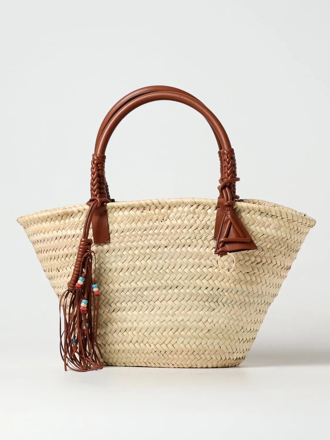 Borsa Icon Alanui in rafia intrecciata