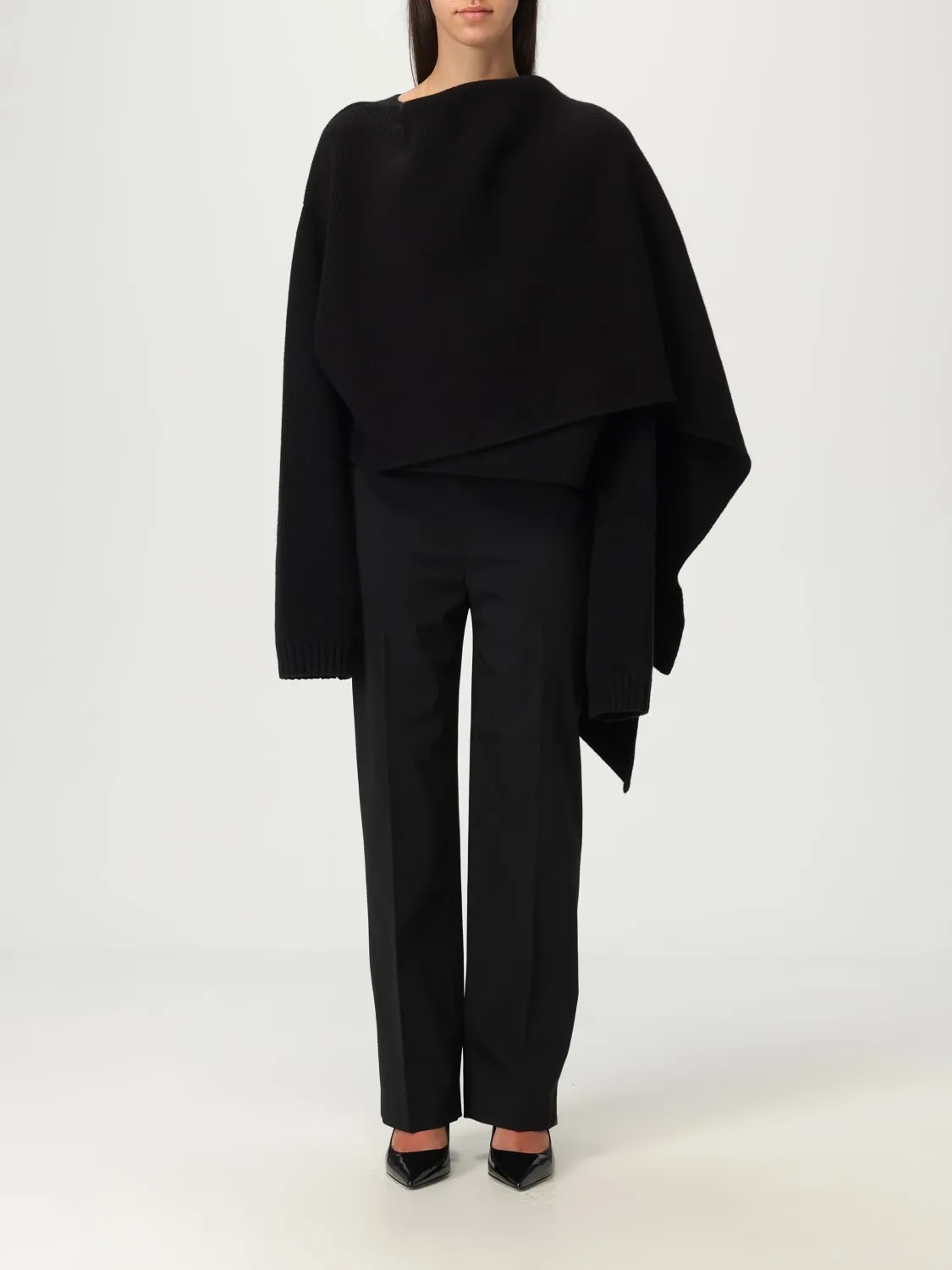 Poncho Alberta Ferretti in lana vergine e seta