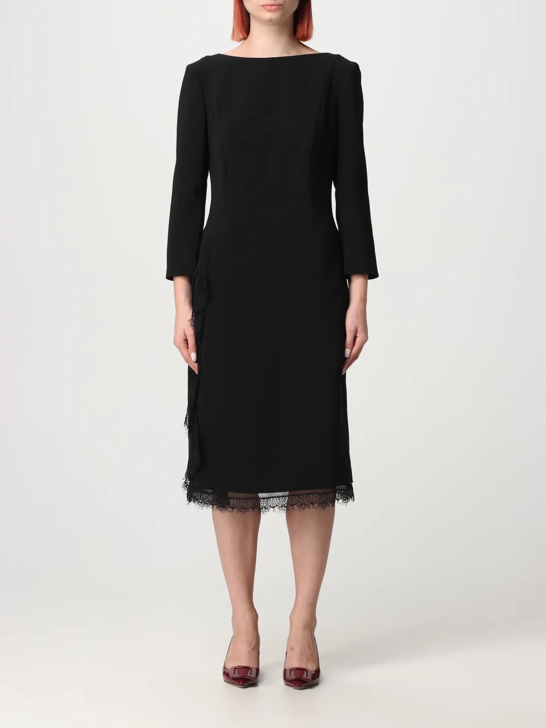 Abito Alberta Ferretti in cady con pizzo