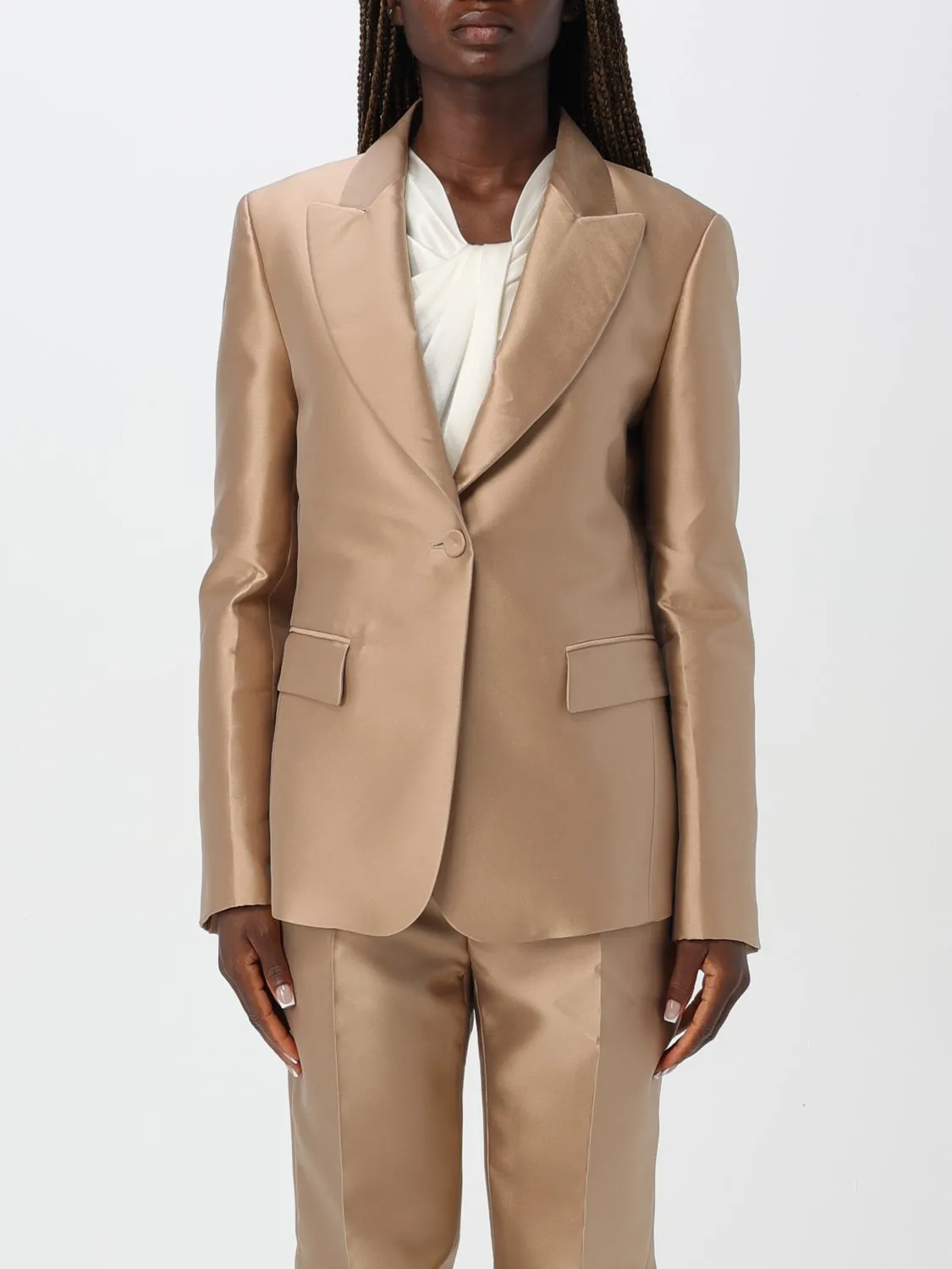 Blazer Alberta Ferretti in raso di misto seta