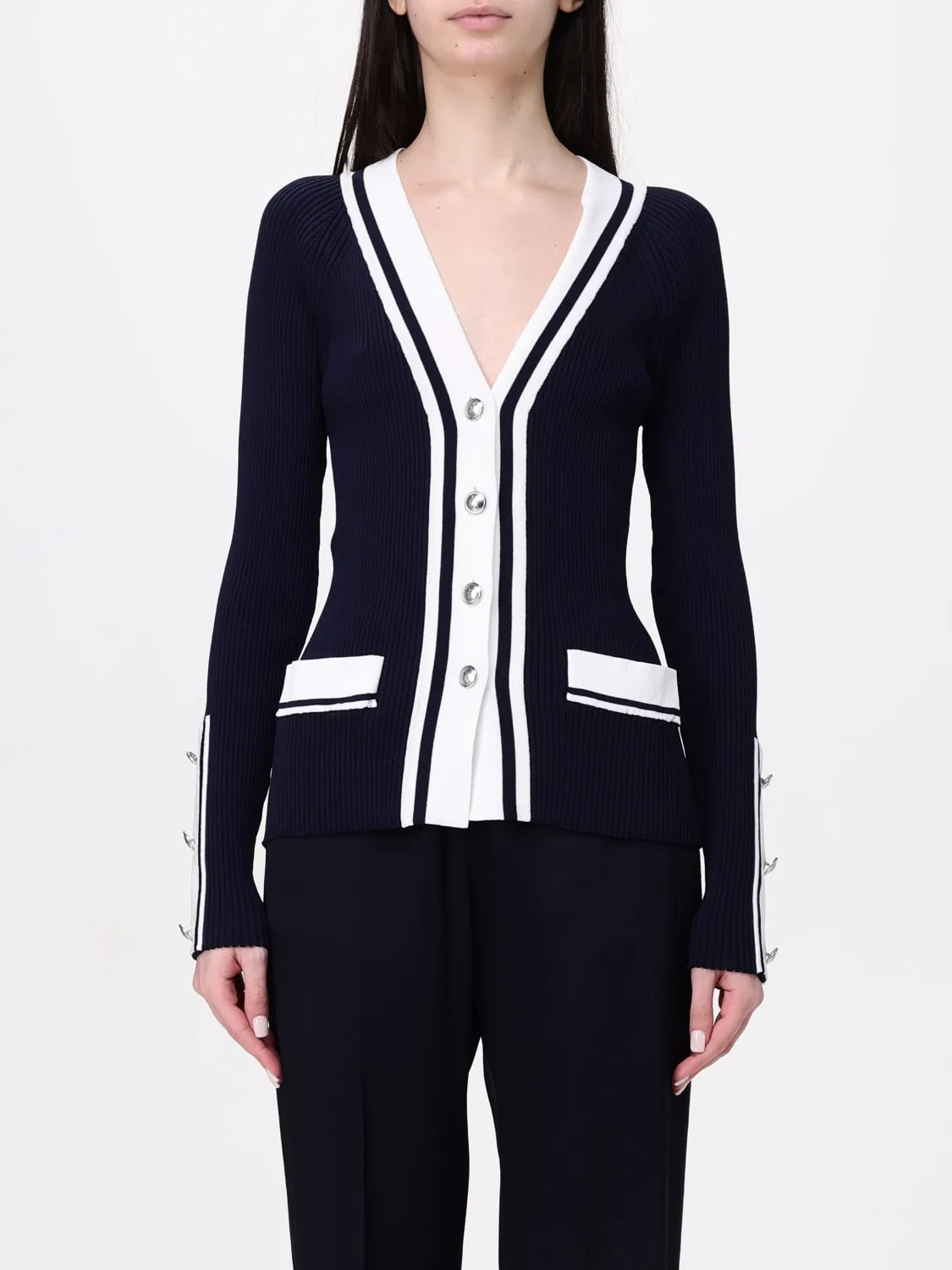 Cardigan a v Alberta Ferretti in viscosa stretch