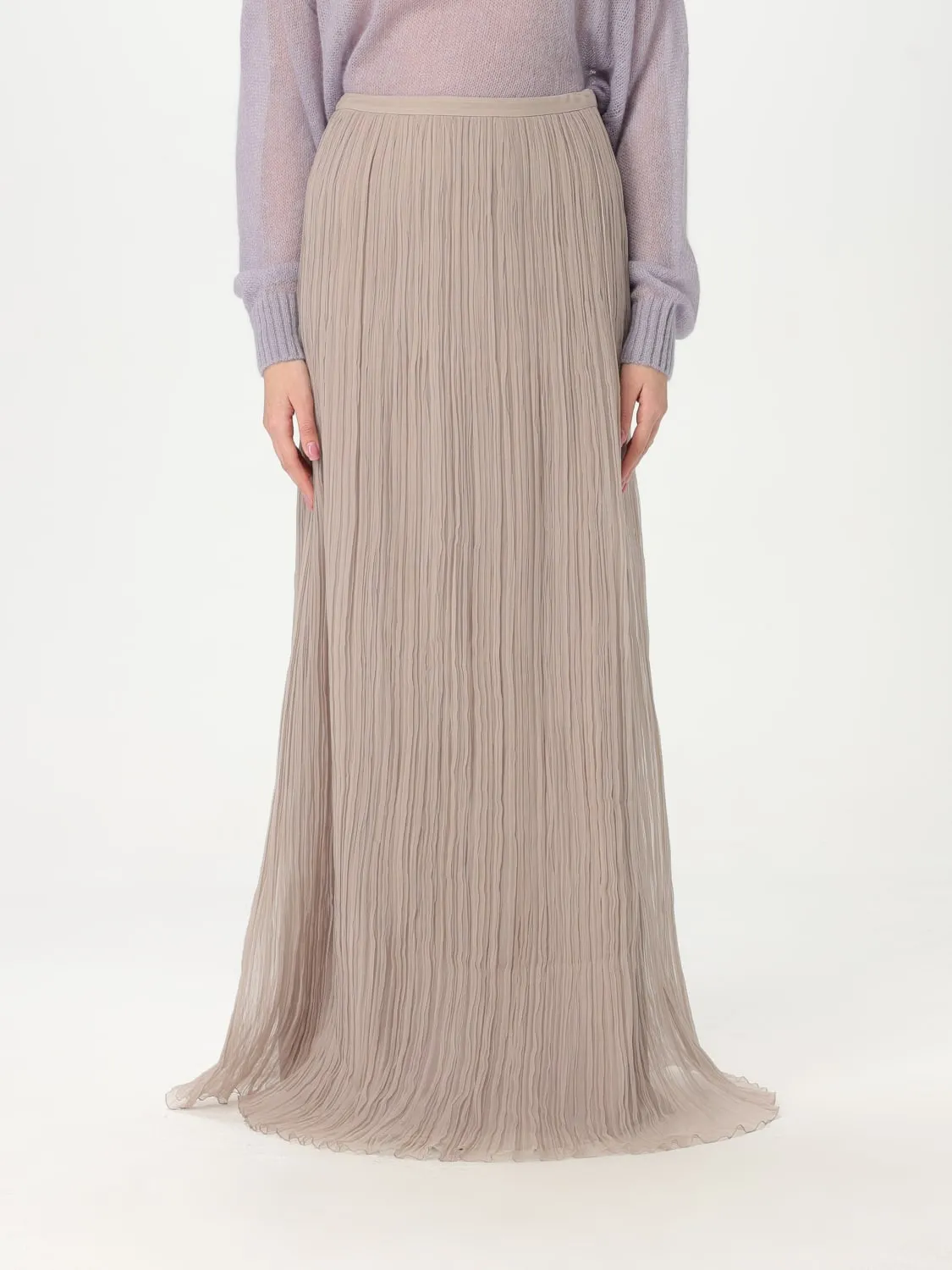 Gonna lunga Alberta Ferretti in seta plissettata