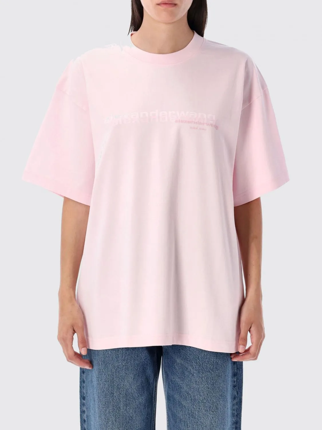 T-shirt oversize in cotone con logo Alexander Wang