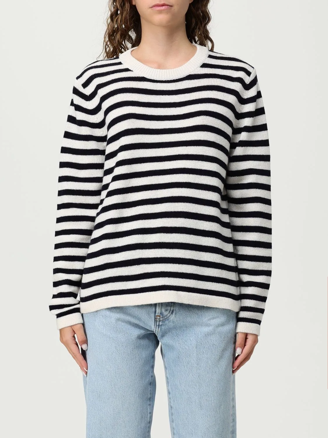 Maglia a righe in lana e cashmere Allude