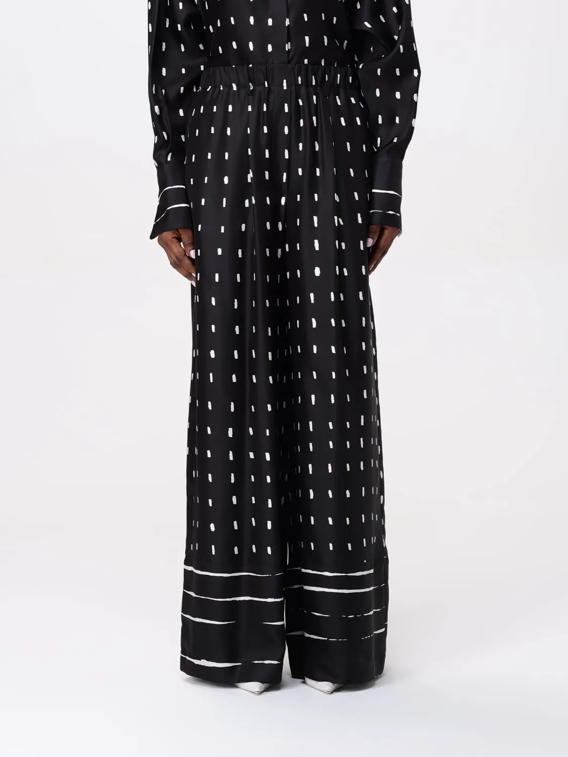 Pantalone Alysi in raso a pois