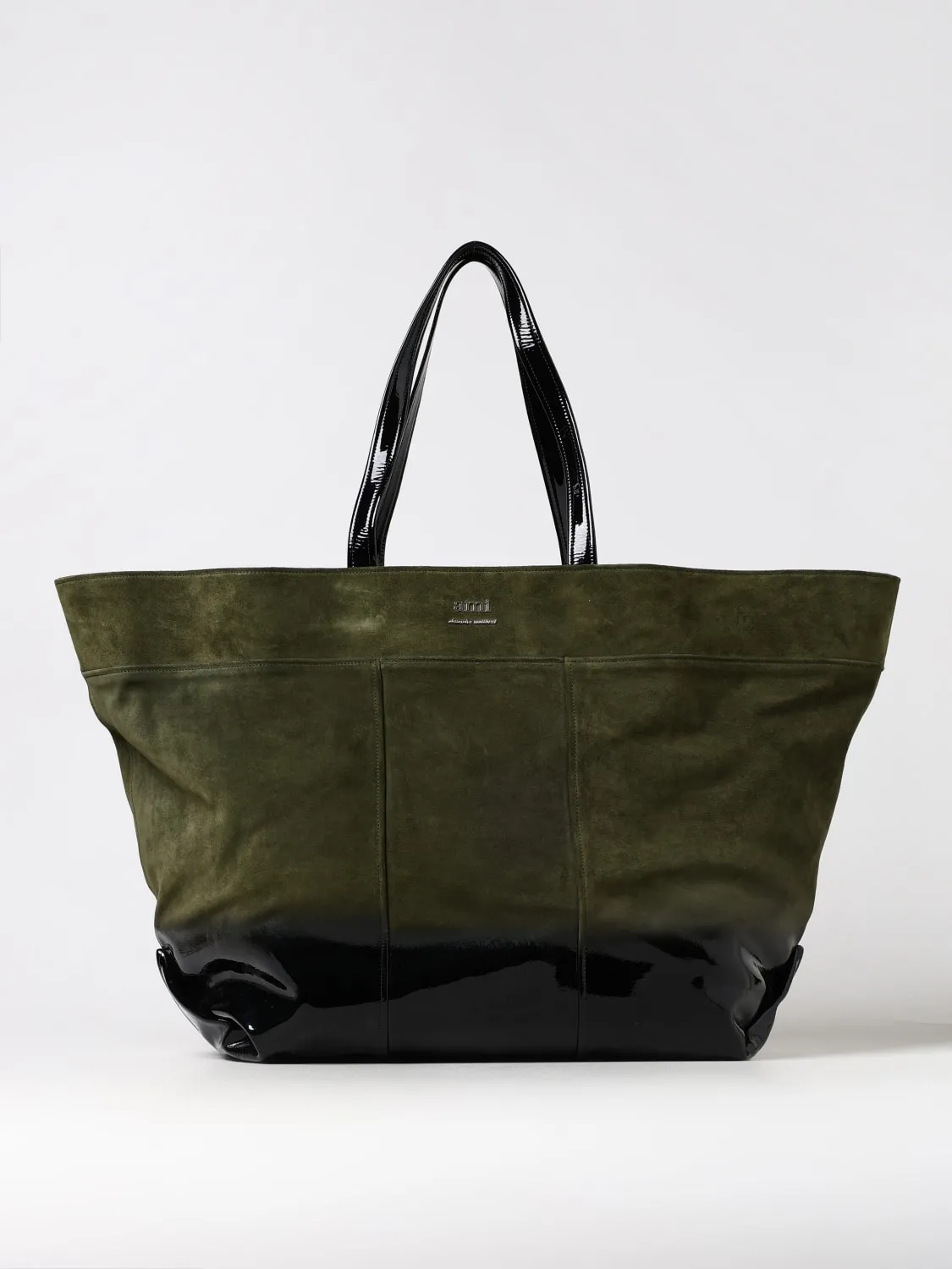 Borsa shopping East West in vernice e pelle scamosciata Ami Paris