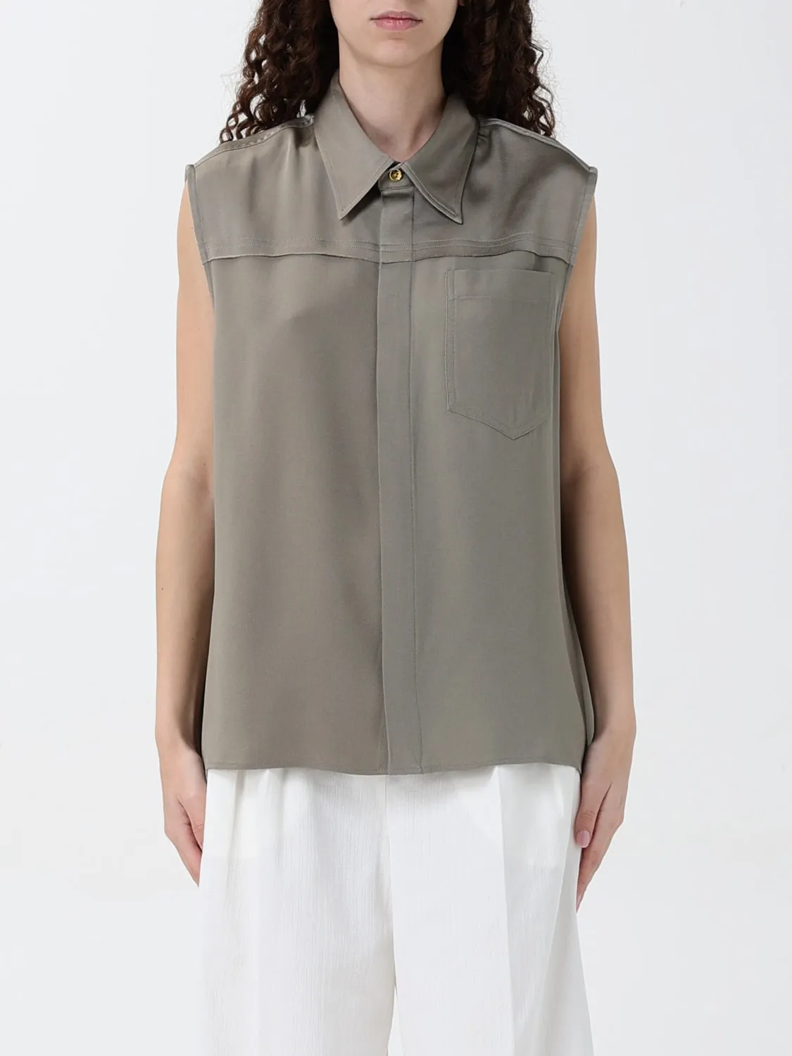 Camicia smanicata Ami Paris in raso