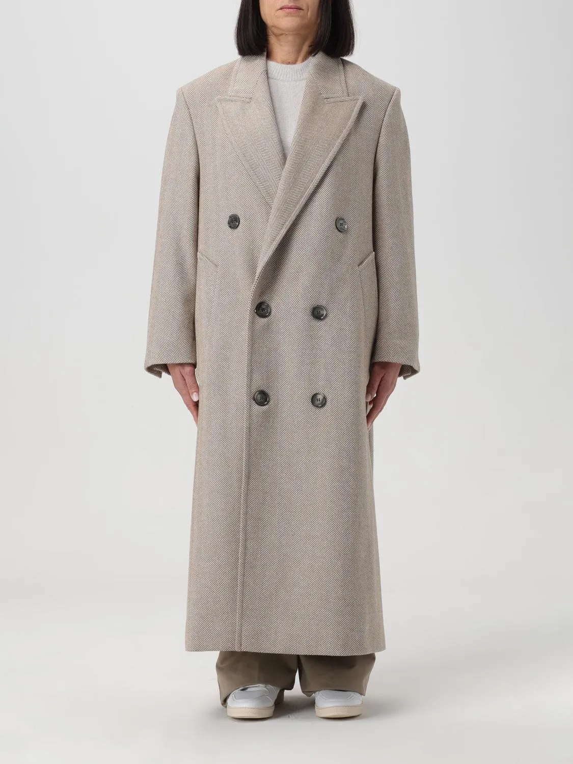 Cappotto Ami Paris doppiopetto in misto lana