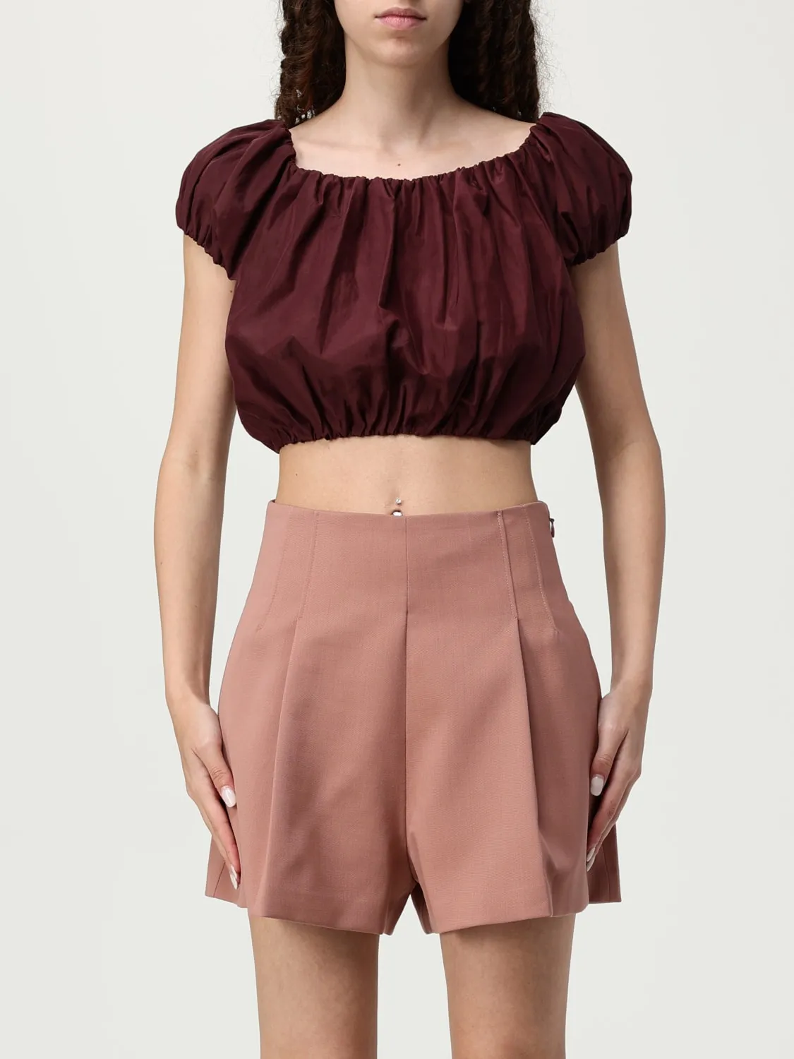 Top cropped Andamane in misto cotone