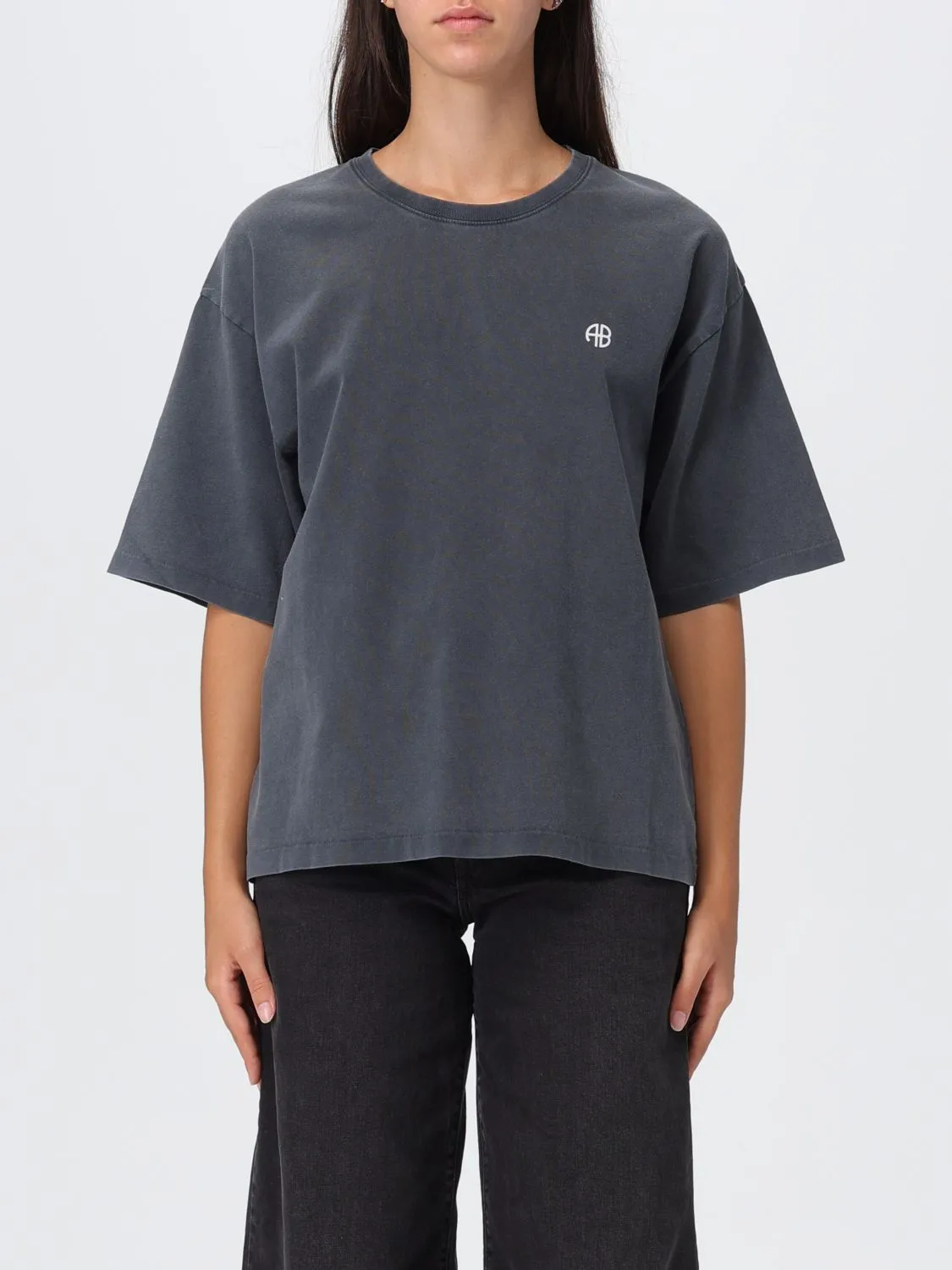 T-shirt in cotone con logo Anine Bing