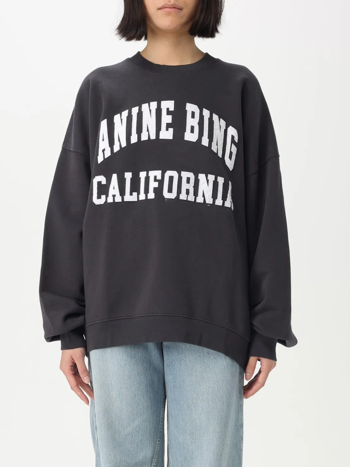Felpa oversize in cotone con logo Anine Bing