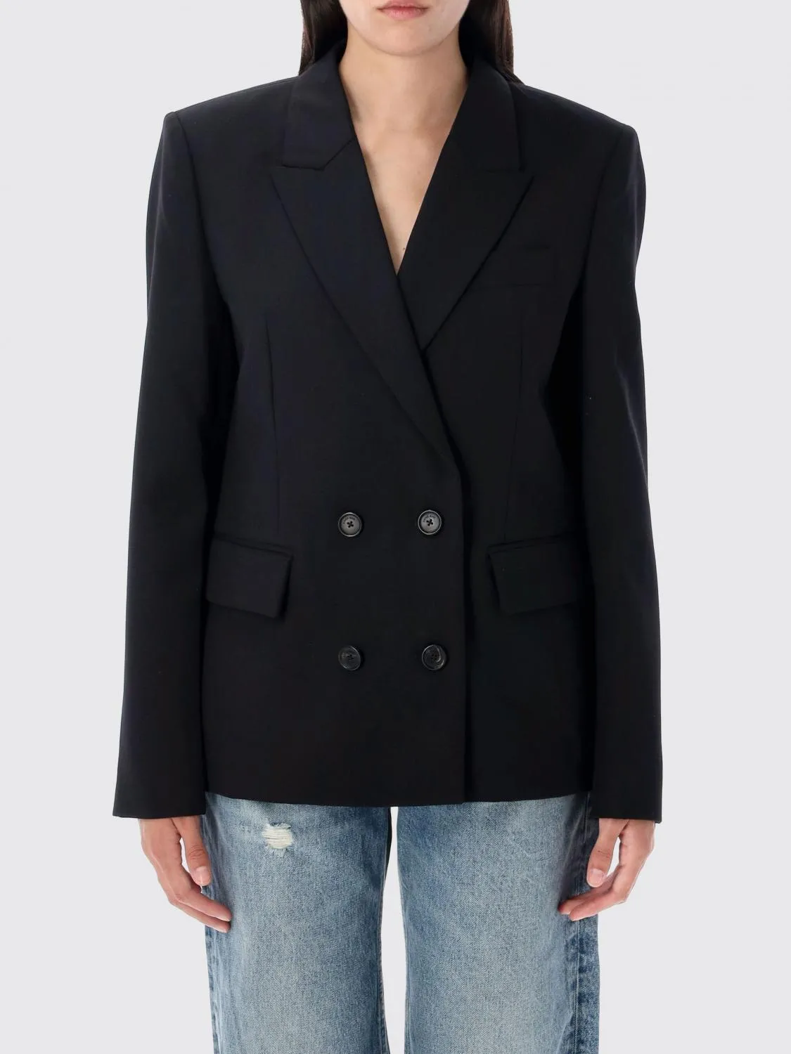 Blazer doppiopetto Anine Bing in misto lana