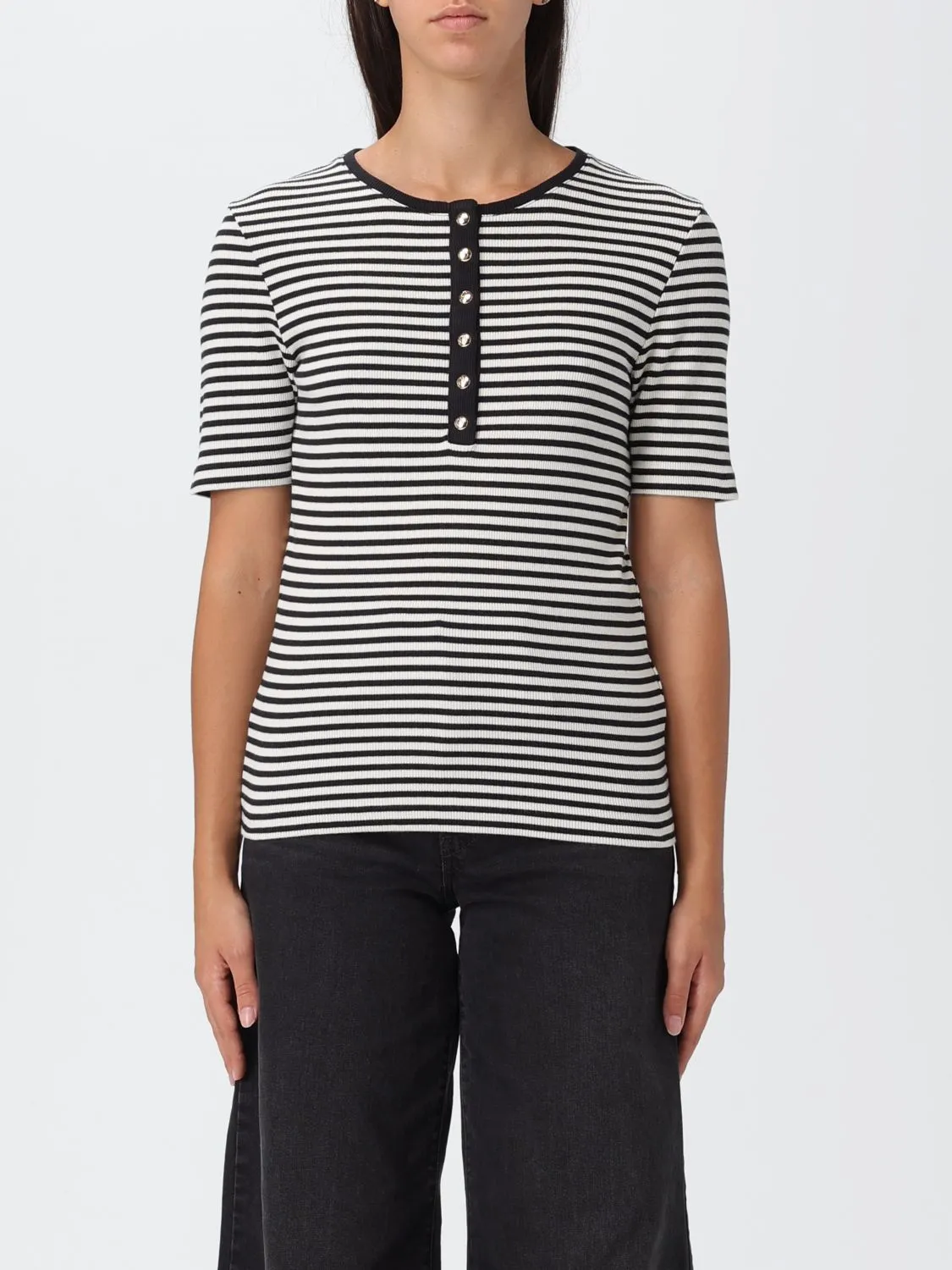 T-shirt in cotone a righe Anine Bing