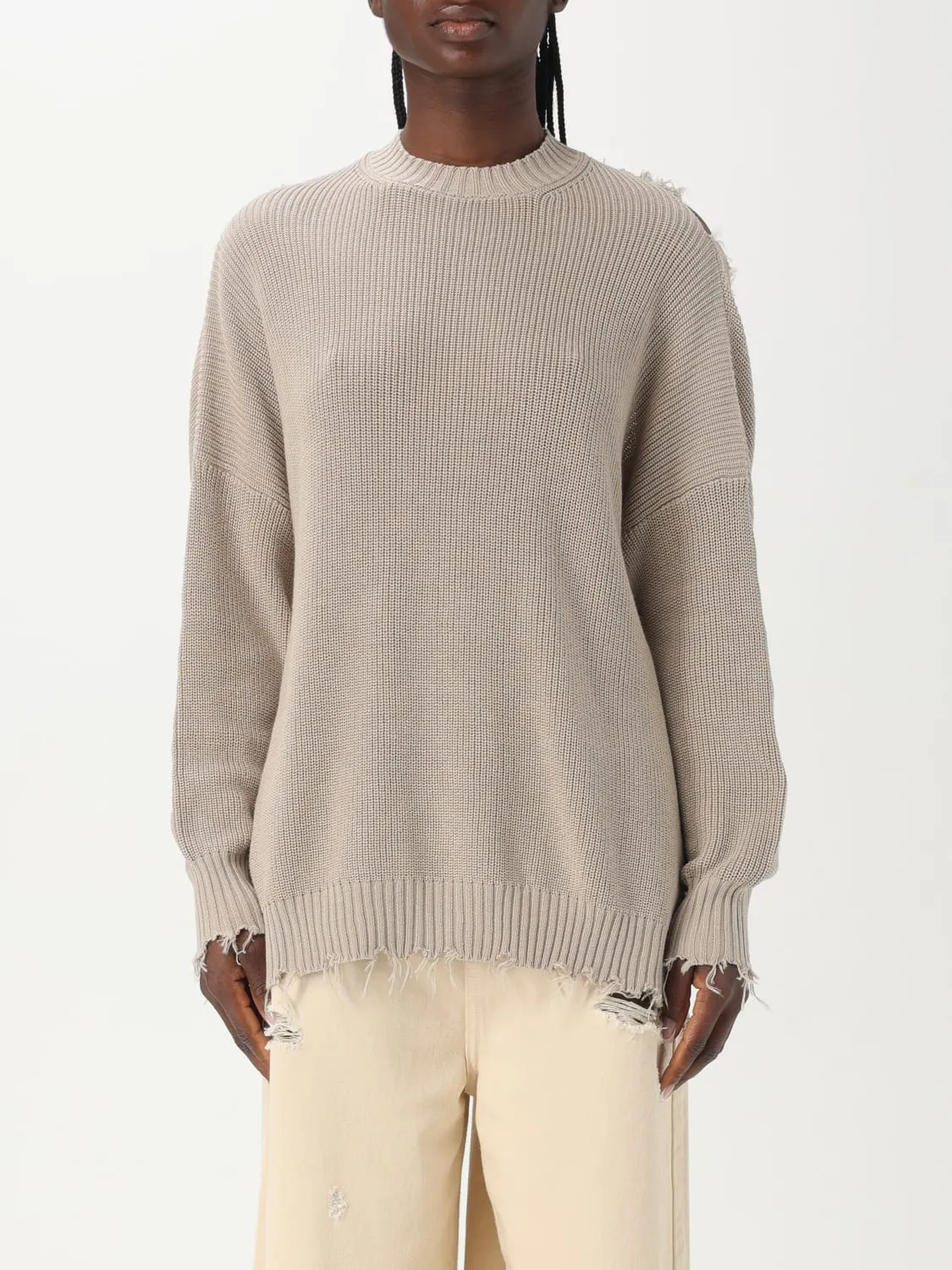 Maglia in cotone con orlo sfrangiato Aniye By