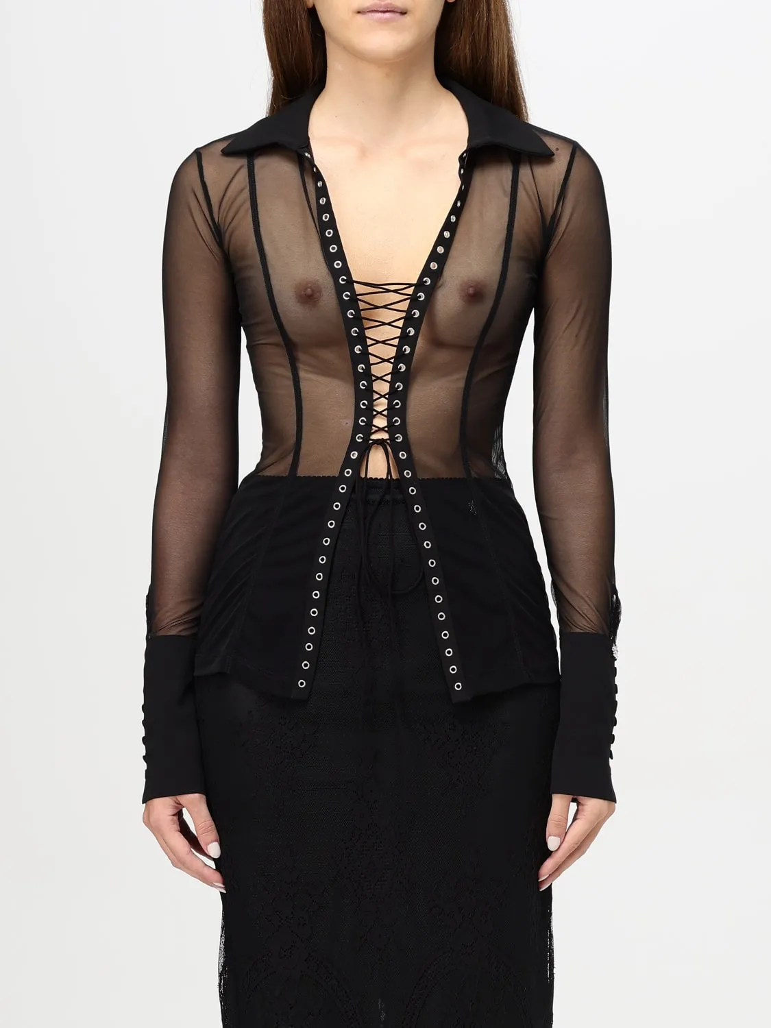 Top Aniye by in tessuto elasticizzato