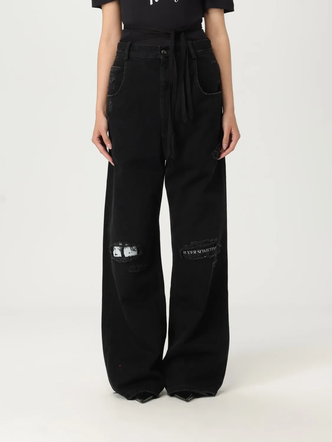 Jeans Ann Demeulemeester in denim distressed