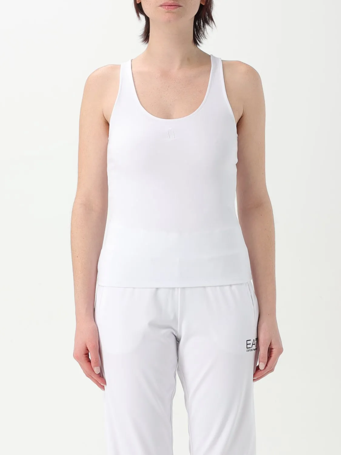 Top basic Armani Exchange con logo ricamato