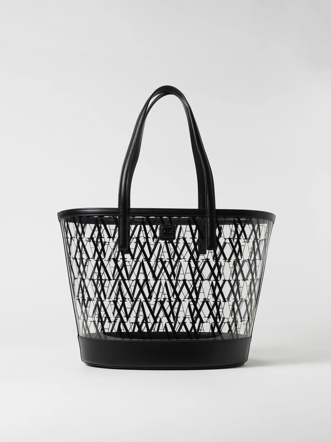 Borsa Armani Exchange in pvc e pelle sintetica con logo all over