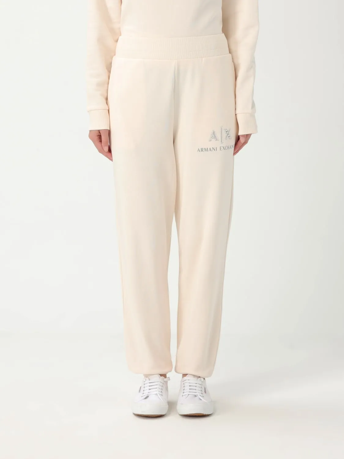 Pantalone jogging in cotone con logo Armani Exchange