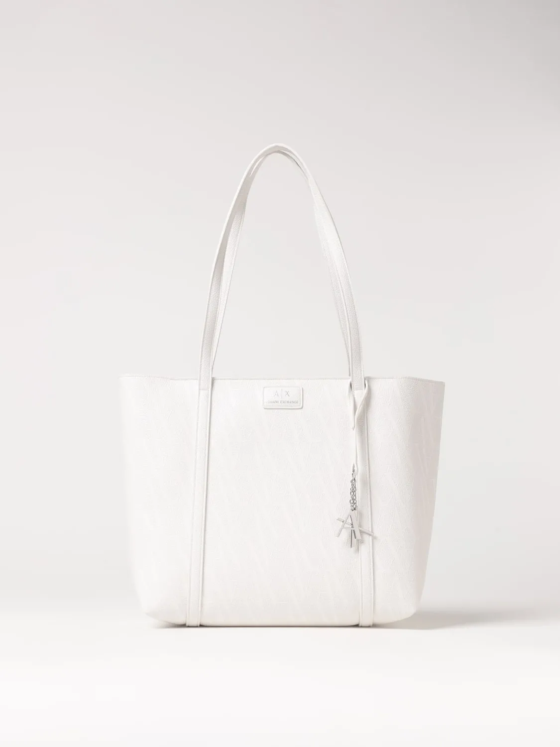 Borsa Armani Exchange in pelle sintetica a grana con monogram all over