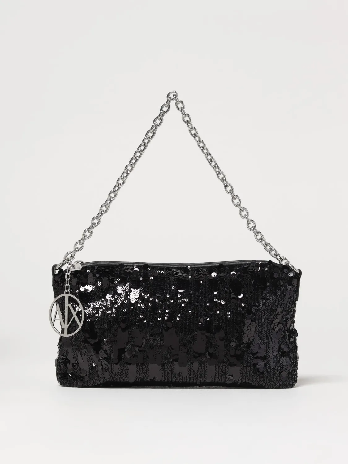 Borsa Armani Exchange in tessuto con paillettes ricamate