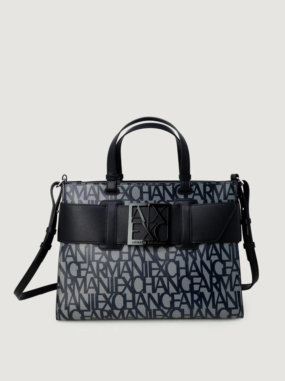 Borsa a mano in cotone logata Armani Exchange