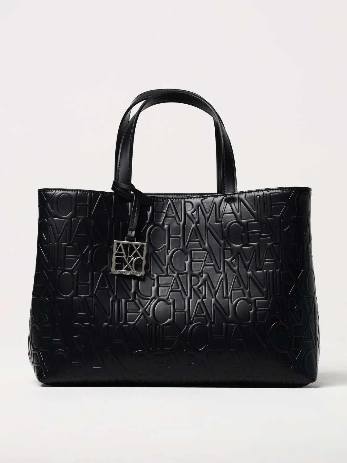 Borsa Armani Exchange in pelle sintetica con logo goffrato