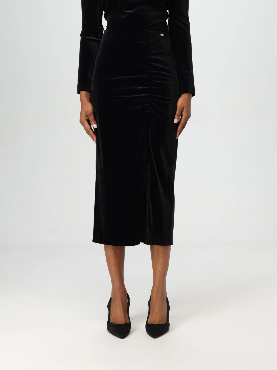 Gonna Armani Exchange in velluto