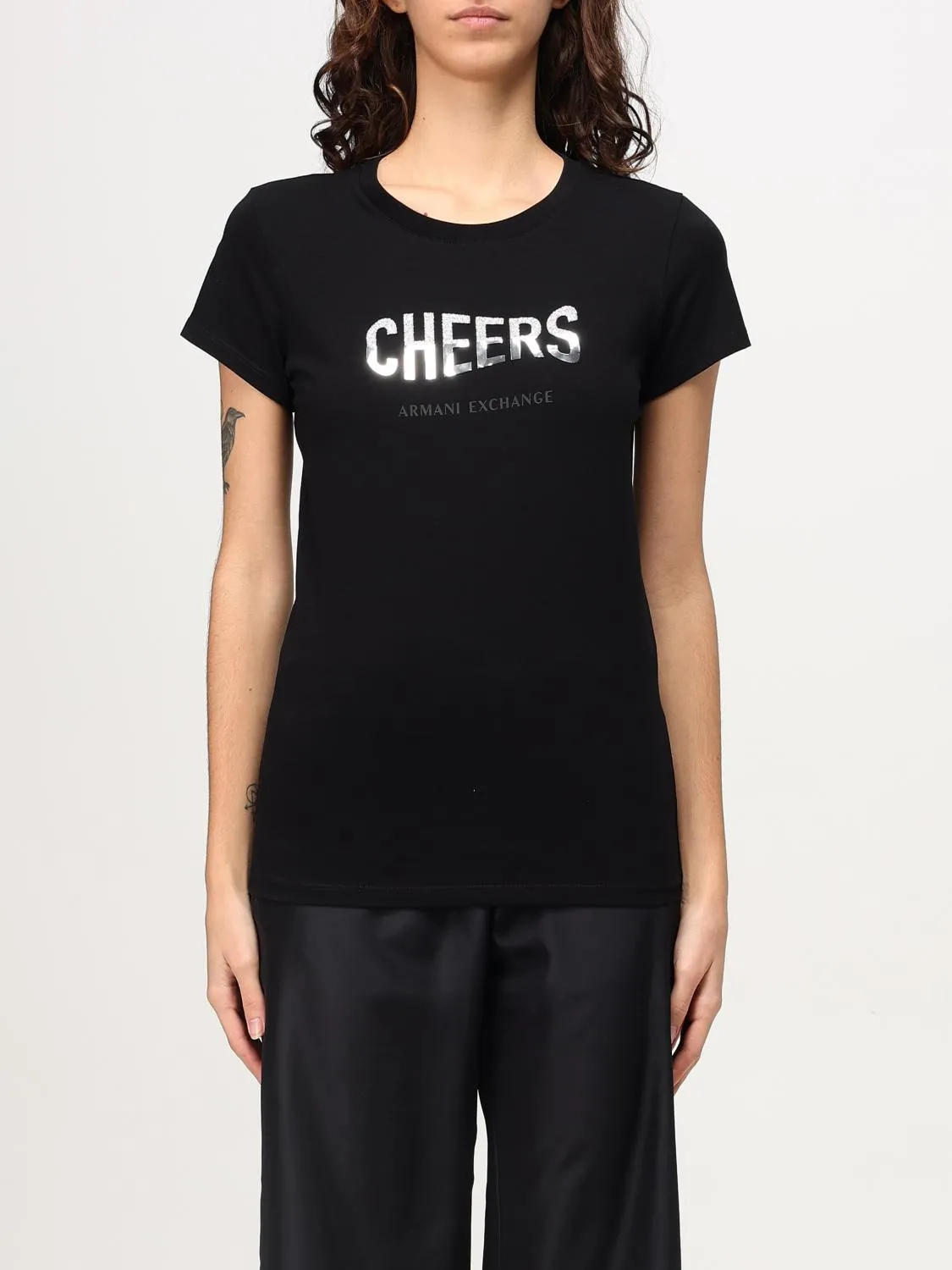 T-shirt in cotone con stampata Armani Exchange