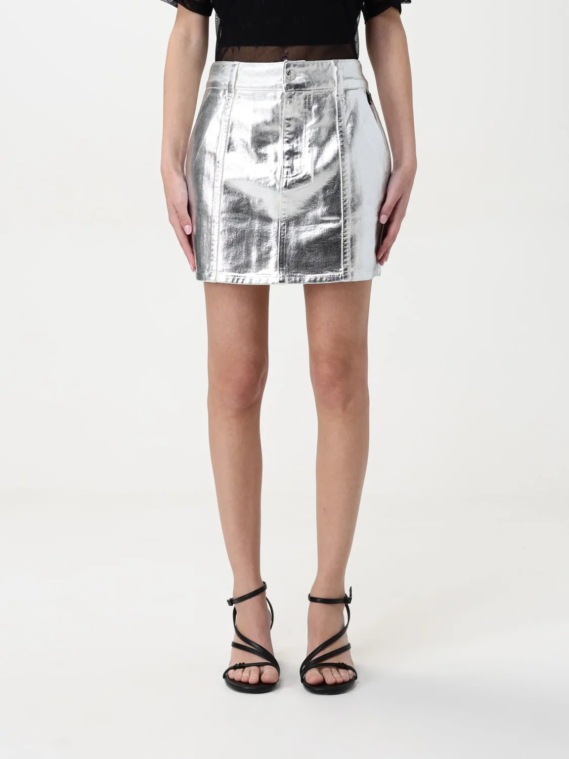 Gonna mini Armani Exchange in tessuto metallizzato