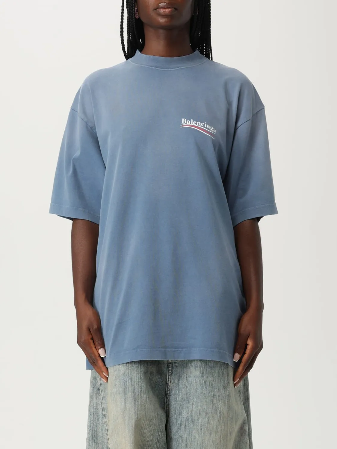 T-shirt in cotone con logo Balenciaga