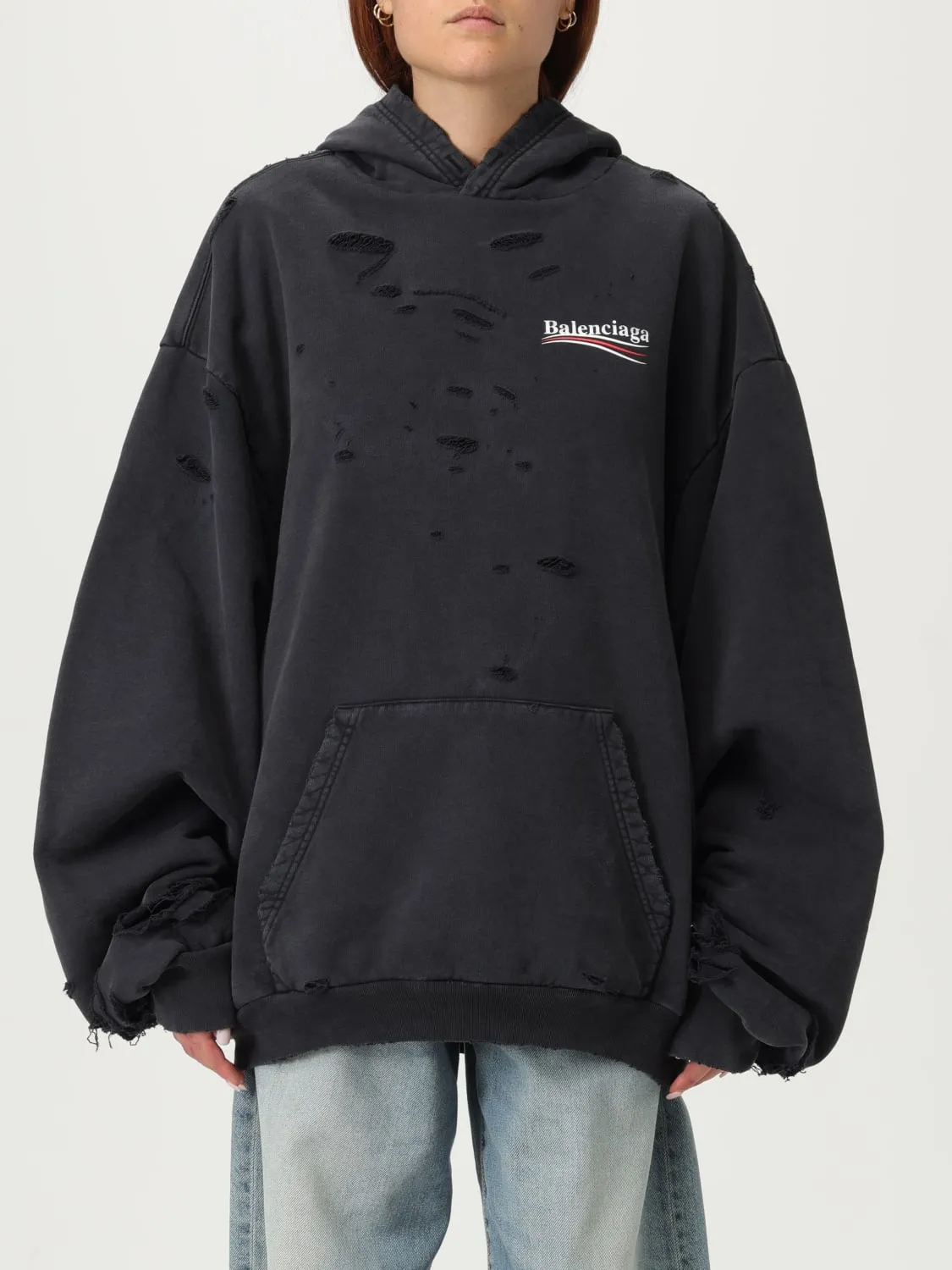 Felpa oversize Balenciaga in cotone used