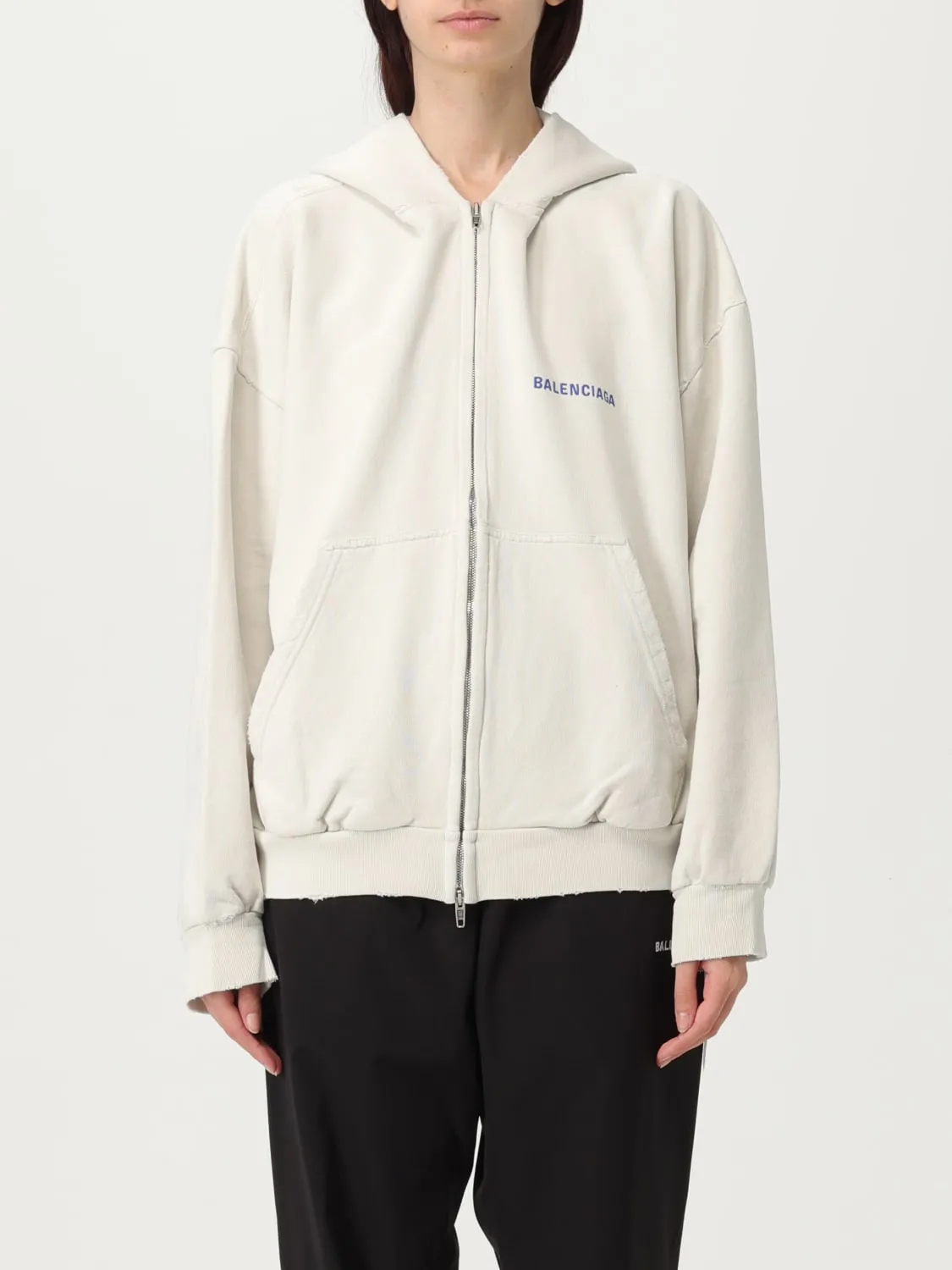 Felpa con cappuccio e logo Balenciaga