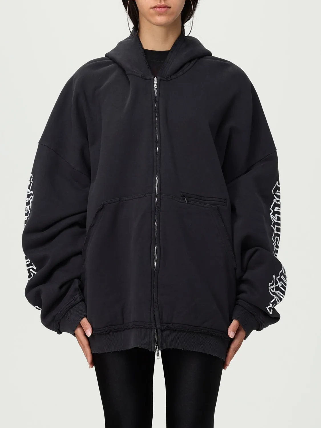 Felpa oversize Balenciaga in cotone con logo