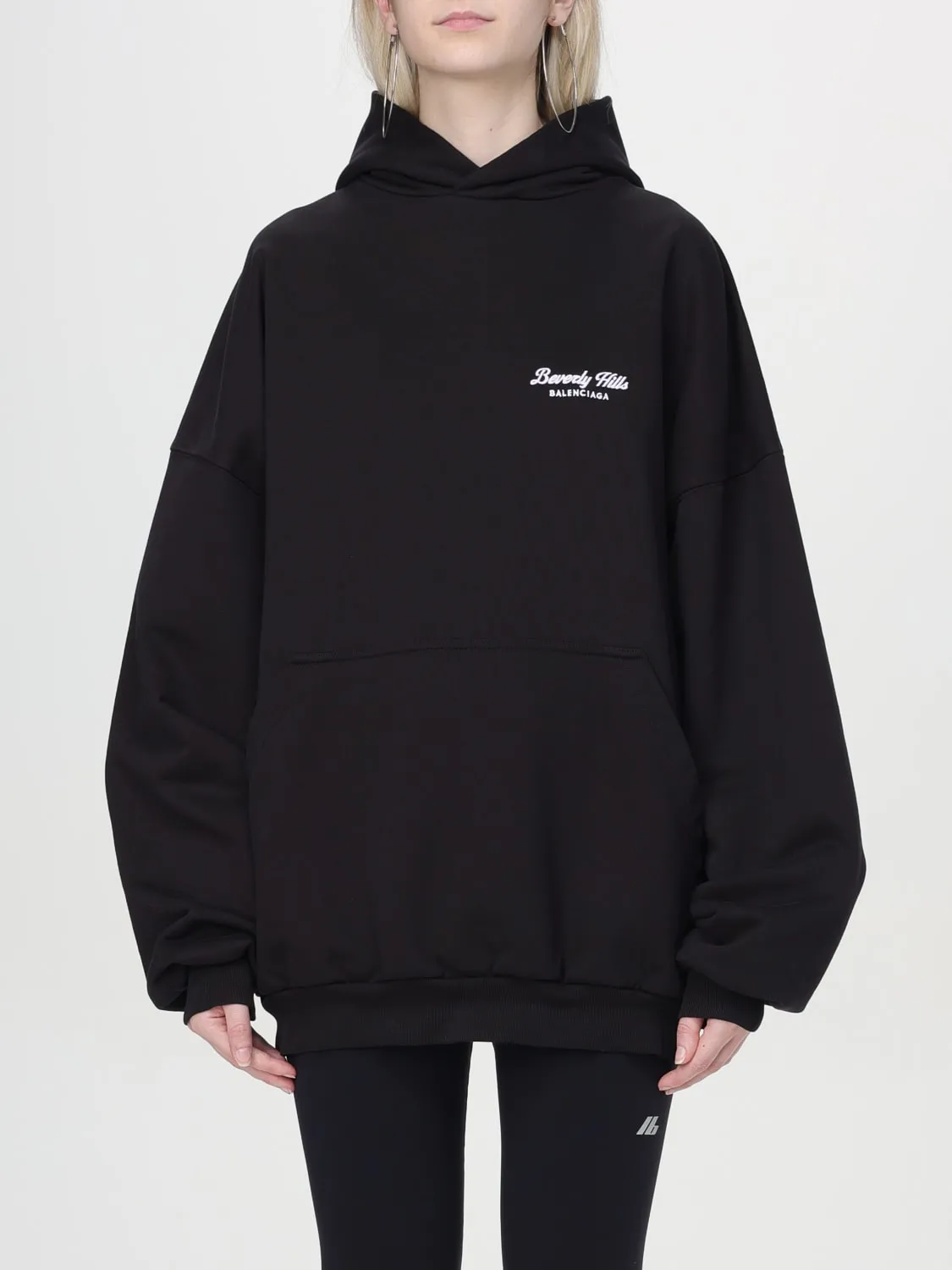 Felpa oversize con mini logo Balenciaga