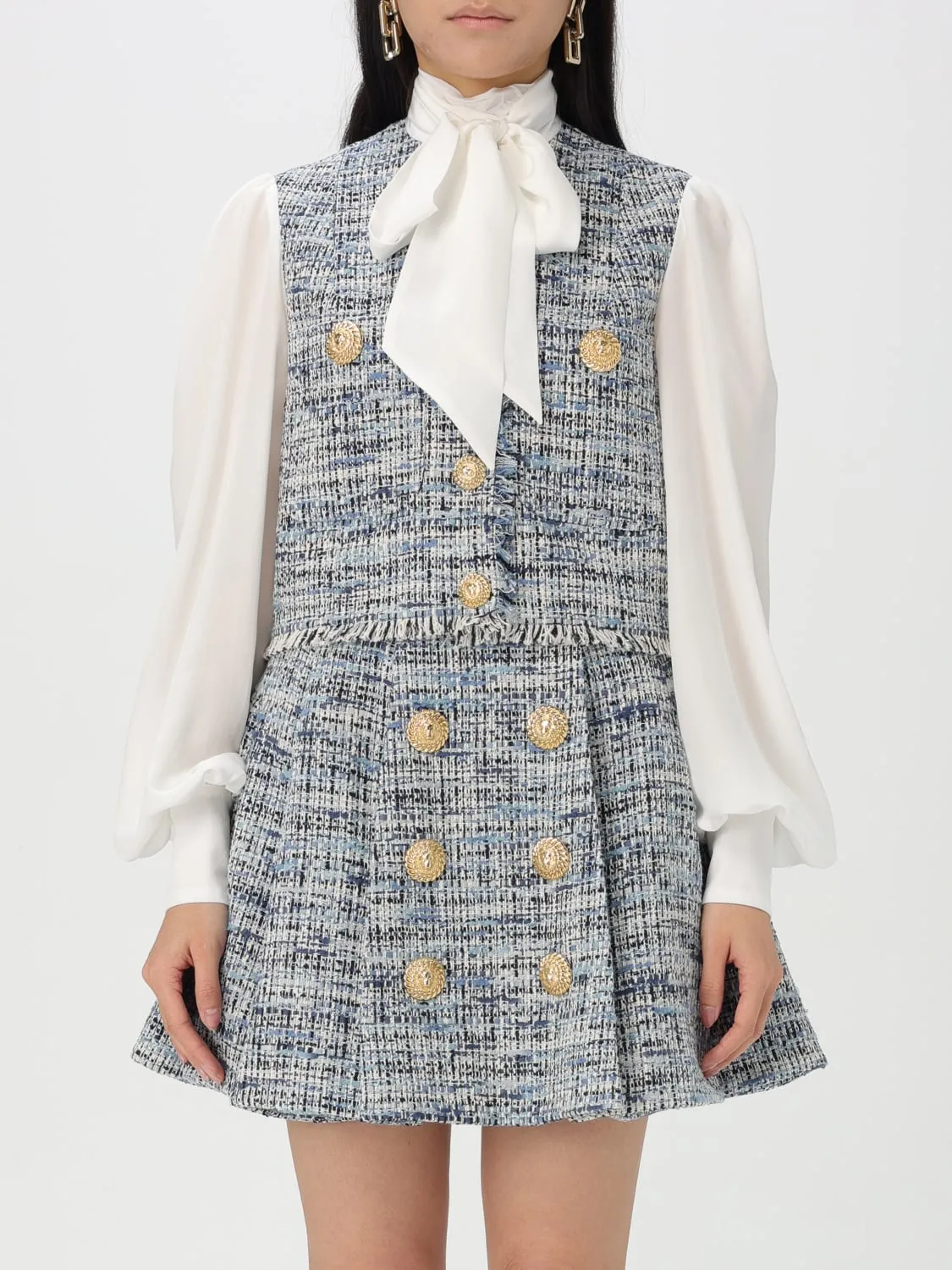 Blusa Balmain in cotone e tweed