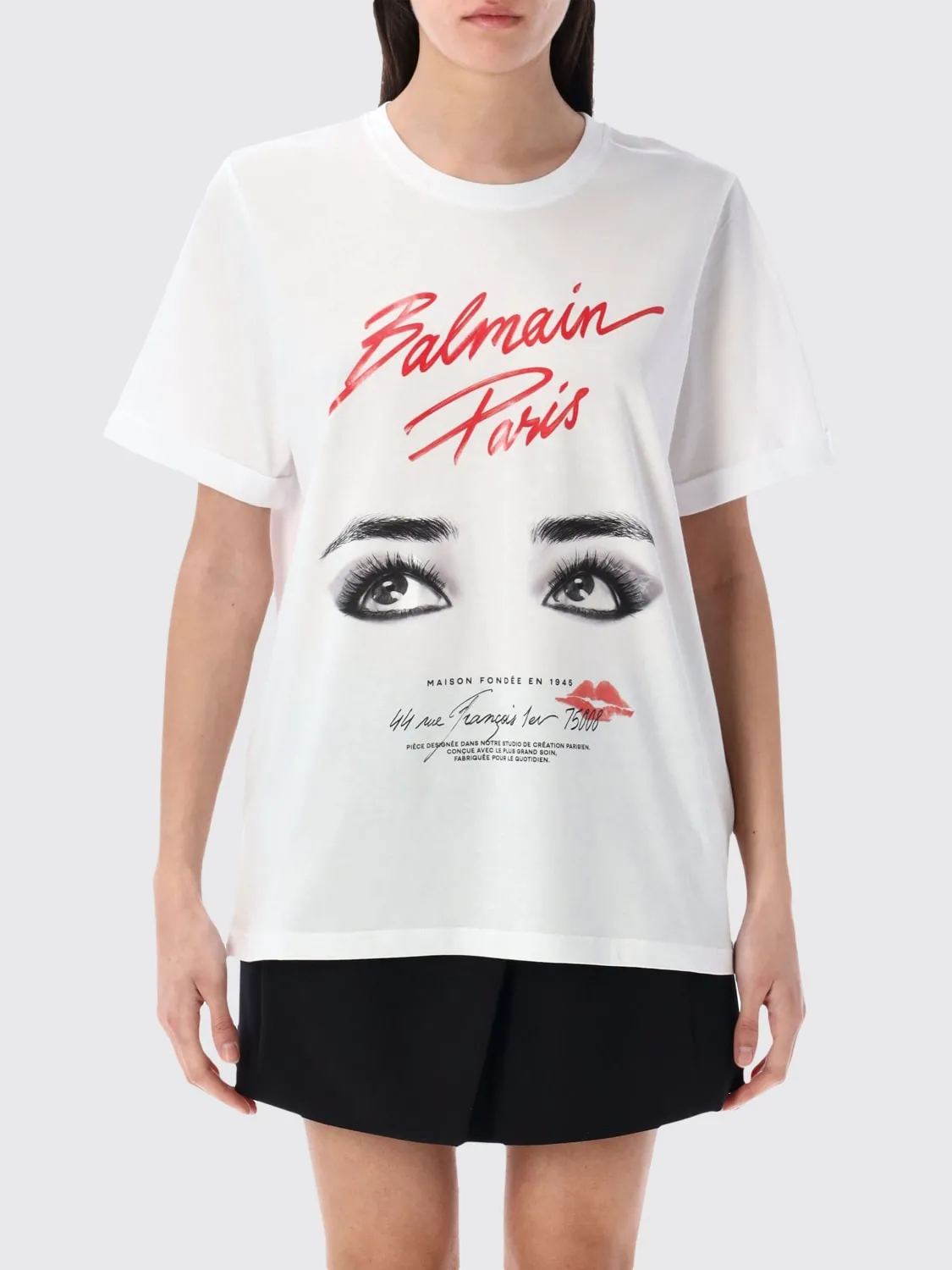 T-shirt Balmain in cotone con stampa