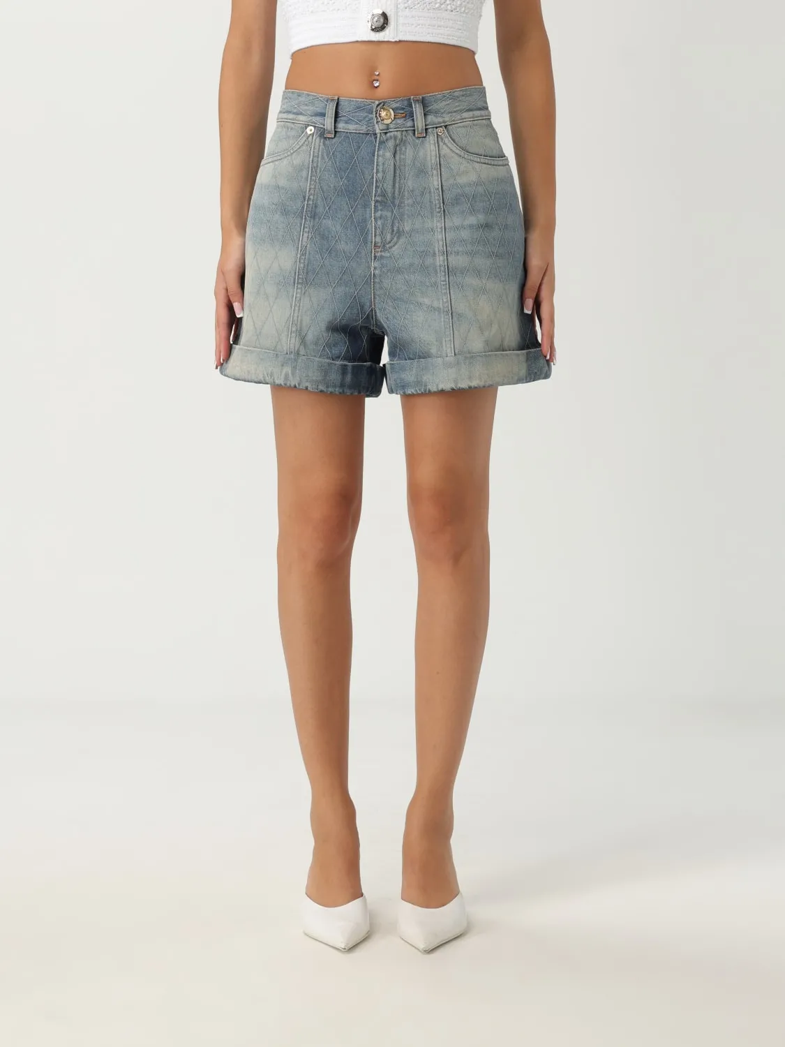 Pantaloncino Balmain in denim di cotone