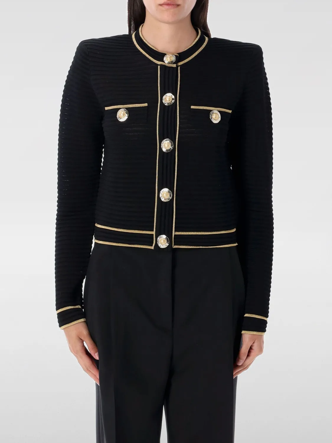 Cardigan a girocollo in viscosa Balmain