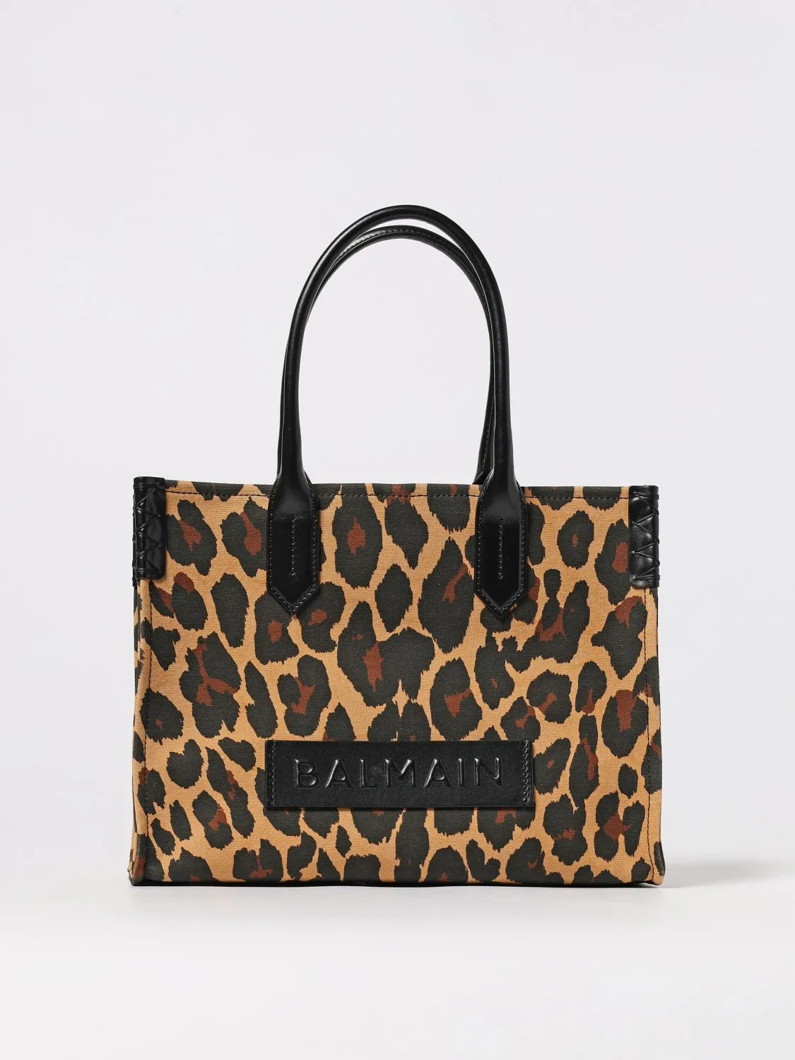 Borsa B-Army 36 Balmain in tela stampa animalier