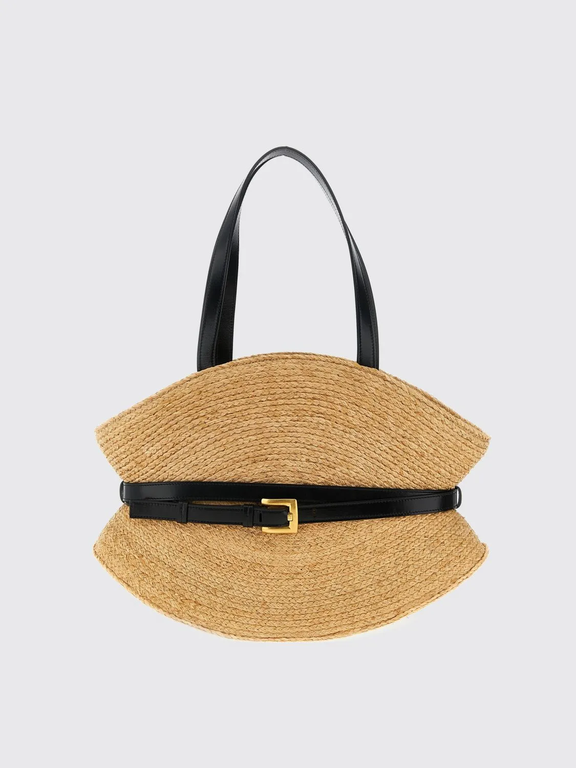 Borsa Shuffle Balmain in rafia e pelle