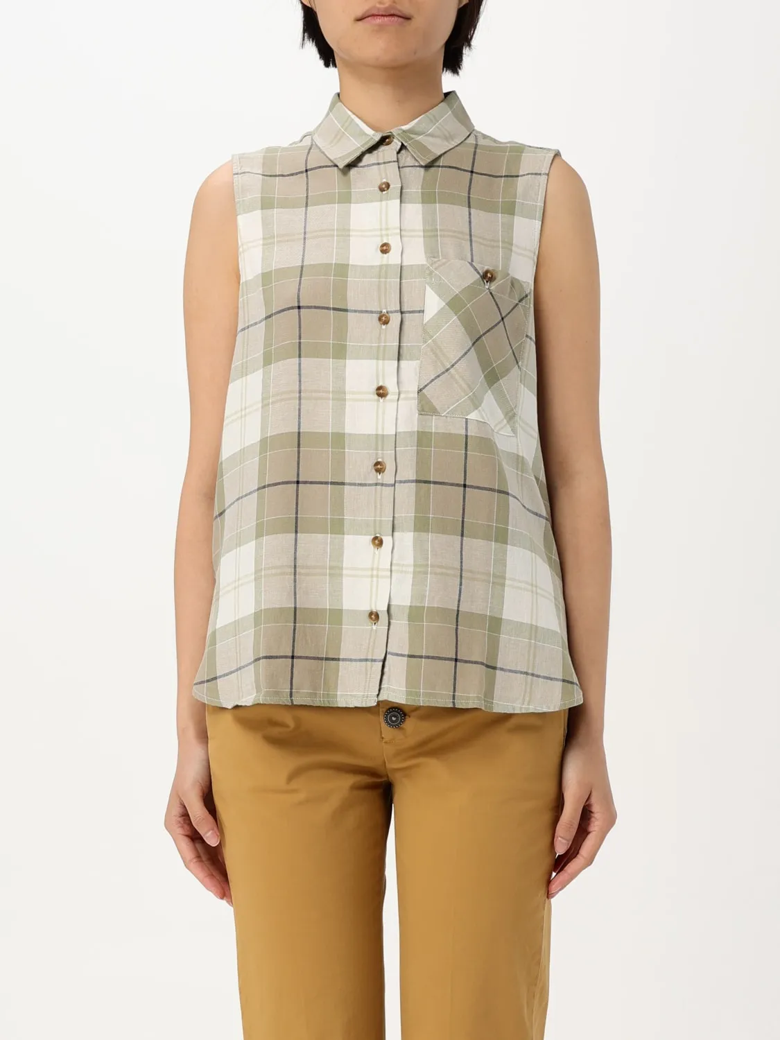 Camicia Barbour in misto lino check
