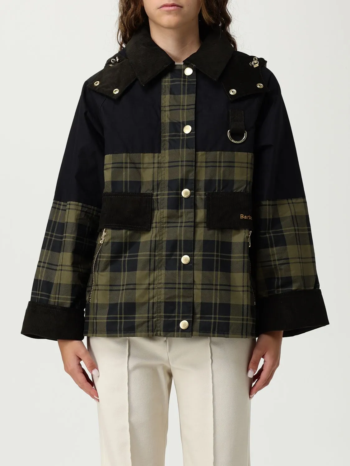 Giubbotto Barbour in cotone con stampa Tartan